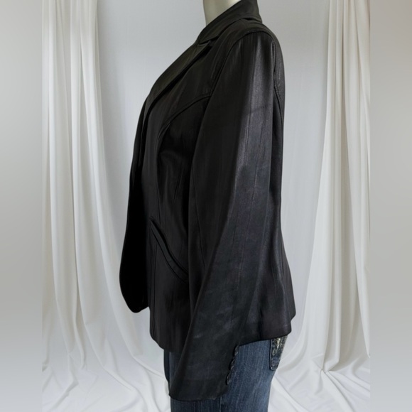 💎💟Danier Black Leather Jacket - Picture 4 of 16